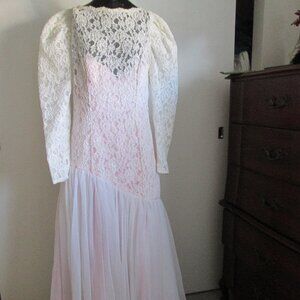 Vintage Eugene Alexander White Formal Gown